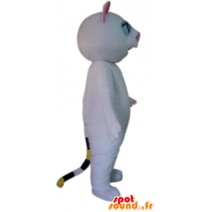 Mascotte de chat blanc et rose, aux yeux vairons - MASFR23029 - Mascottes de chat