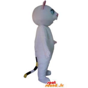 Hvid og lyserød kattemaskot med vægøjne - Spotsound maskot