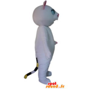 Mascotte de chat blanc et rose, aux yeux vairons - MASFR23029 - Mascottes de chat