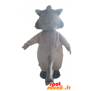 Grau und Weiß Wolf-Maskottchen mit Brille - MASFR23033 - Maskottchen-Wolf