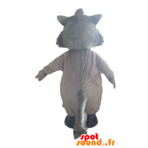 Cinzenta e branca mascote lobo com óculos - MASFR23033 - lobo Mascotes