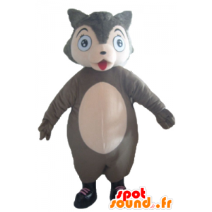 Mascot wolf grijs en roze, mollig en schattig - MASFR23034 - Wolf Mascottes