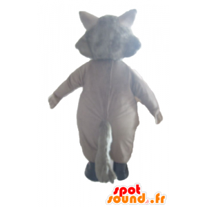 Mascot Wolf grau und rosa, plump und niedlich - MASFR23034 - Maskottchen-Wolf