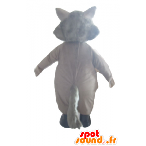 Maskotti susi harmaa ja vaaleanpunainen, pullea ja söpö - MASFR23034 - Wolf Maskotteja