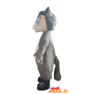 Mascotte de loup gris et rose, dodu et mignon - MASFR23034 - Mascottes Loup