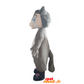 Mascotte de loup gris et rose, dodu et mignon - MASFR23034 - Mascottes Loup