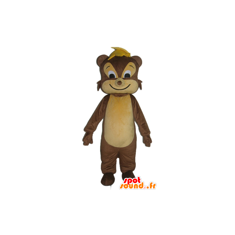 Mascot eekhoorn, bruin en beige knaagdier, vrolijke - MASFR23035 - mascottes Squirrel