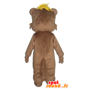 Mascot ekorn, brun og beige gnager, oppmuntrende - MASFR23035 - Maskoter Squirrel
