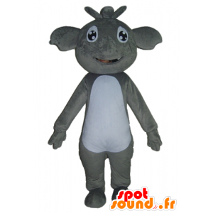 Grå och vit koalamaskot, jätte och leende - Spotsound maskot
