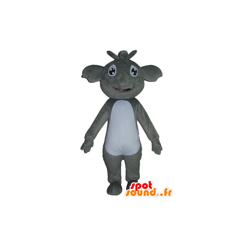 Mascotte de koala gris et blanc, géant et souriant - MASFR23036 - Mascottes Koala