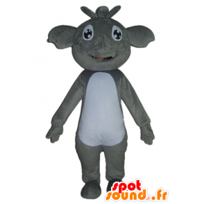 Mascot grijze en witte koala, reus en glimlachen - MASFR23036 - Koala Mascottes