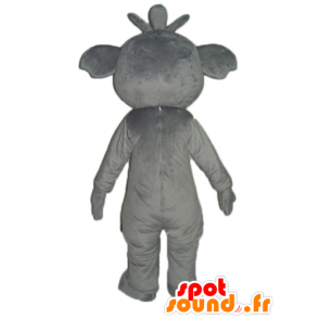 Mascot grijze en witte koala, reus en glimlachen - MASFR23036 - Koala Mascottes