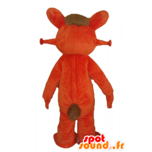 Orange und weiße Kaninchen Maskottchen, sehr nett und lächeln - MASFR23037 - Hase Maskottchen