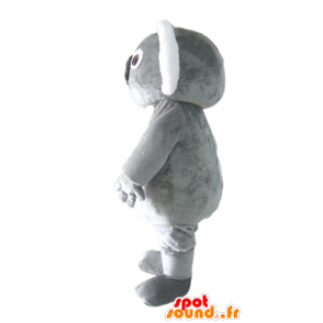 Mascot grijze en witte koala, mollig, lief en grappig - MASFR23039 - Koala Mascottes