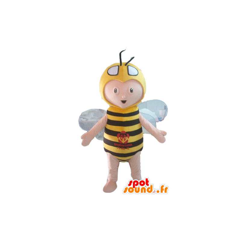 Boy mascot bee costume, yellow and black - MASFR23040 - Mascots bee