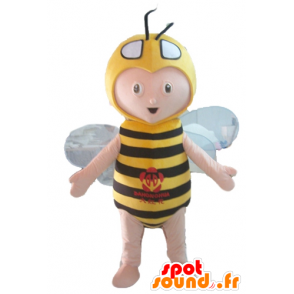 Boy mascot bee costume, yellow and black - MASFR23040 - Mascots bee