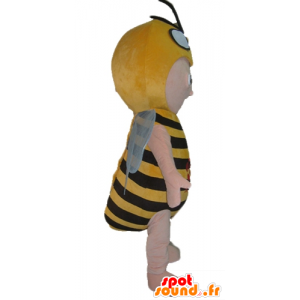 Boy mascot bee costume, yellow and black - MASFR23040 - Mascots bee