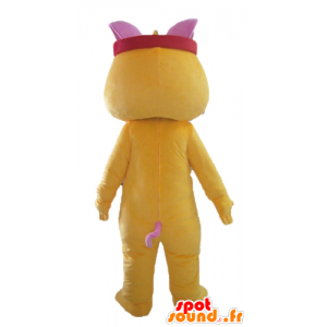 Mascota Gato amarillo, blanco y rosa, colorido y divertido - MASFR23042 - Mascotas gato