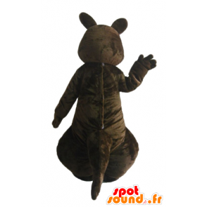 Brun og hvit kenguru maskot med babyen sin - MASFR23044 - Kangaroo maskoter