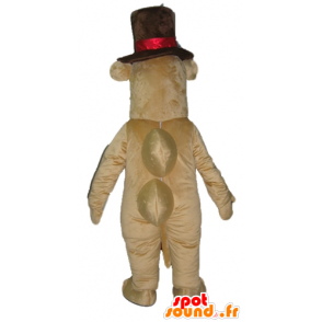 Hippo mascot brown camel with a big hat - MASFR23048 - Mascots hippopotamus