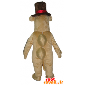 Hippo mascotte marrone cammello con un grande cappello - MASFR23048 - Ippopotamo mascotte