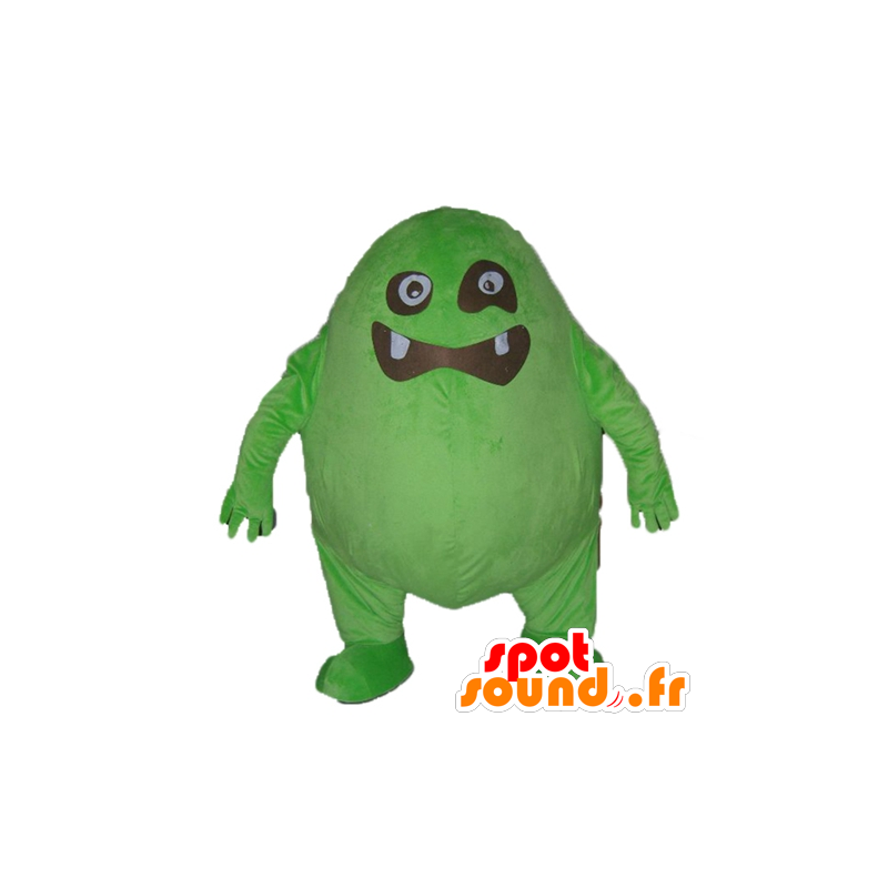 Mascotte de gros monstre vert et noir, drôle et original - MASFR23049 - Mascottes de monstres