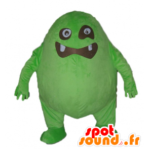 Grote groene en zwarte monster, grappige en originele mascotte - MASFR23049 - mascottes monsters