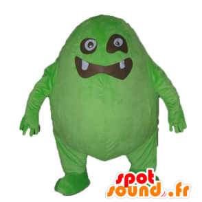 Mascotte de gros monstre vert et noir, drôle et original - MASFR23049 - Mascottes de monstres