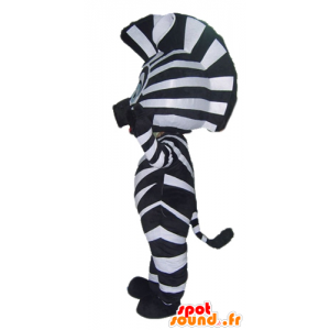 Zebra mascote preto e branco, com olhos azuis - MASFR23050 - Os animais da selva