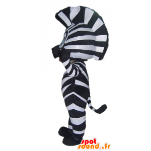 Zebra-Maskottchen schwarz und weiß, mit blauen Augen - MASFR23050 - Die Dschungel-Tiere