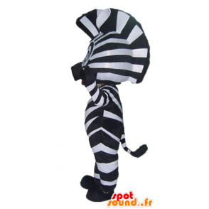 Zebra Mascot zwart en wit, met blauwe ogen - MASFR23050 - jungle dieren