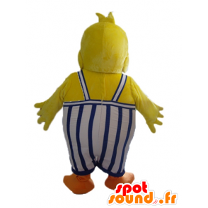 Chick mascot, yellow duck, with overalls - MASFR23051 - Ducks mascot