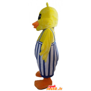 Chick mascot, yellow duck, with overalls - MASFR23051 - Ducks mascot