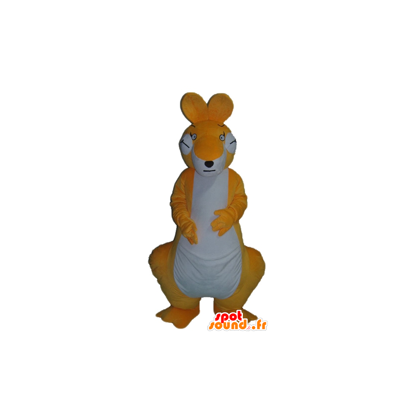 Oranžová a bílá klokan maskot, obří a velmi úspěšný - MASFR23052 - klokaní maskoti