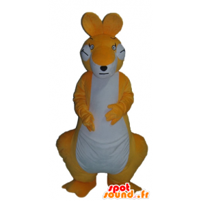 Orange and white kangaroo mascot, giant and very successful - MASFR23052 - Kangaroo mascots