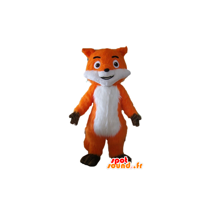 Bella mascotte arancione volpe, bianco e marrone, molto realistico - MASFR23054 - Mascotte Fox