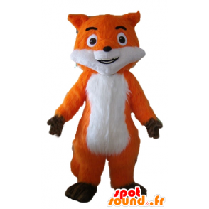Mooie vos mascotte oranje, wit en bruin, zeer realistisch - MASFR23054 - Fox Mascottes