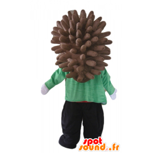 Mascot beige and brown hedgehog, held in class and colorful - MASFR23055 - Mascots Hedgehog