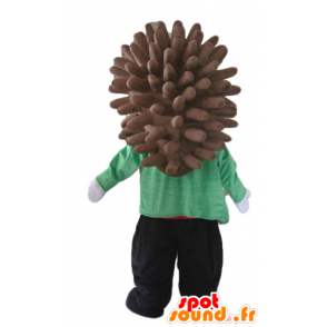 Beige mascotte e riccio marrone, che si tiene in classe e colorato - MASFR23055 - Mascotte Hedgehog