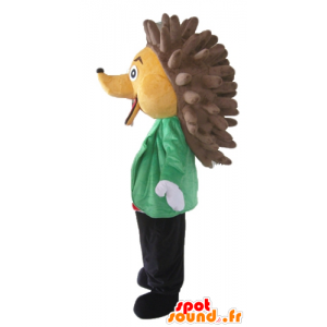 Beige mascotte e riccio marrone, che si tiene in classe e colorato - MASFR23055 - Mascotte Hedgehog