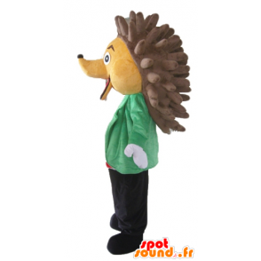 Mascot bege e marrom ouriço, realizada em sala de aula e colorido - MASFR23055 - mascotes Hedgehog