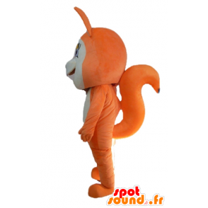 Mascot oranje en witte vos, schattig en vertederend - MASFR23058 - Fox Mascottes