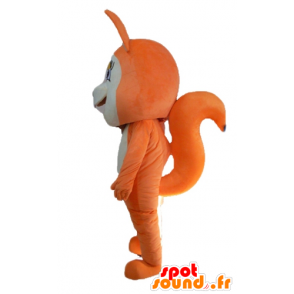 Mascote de laranja e de raposa branca, bonito e agradável - MASFR23058 - Fox Mascotes