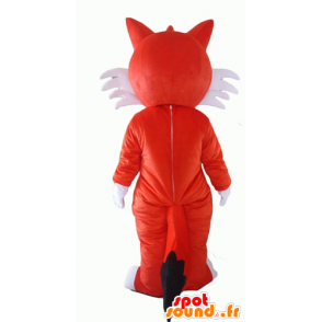 Mascotte de renard orange et blanc, aux yeux bleus - MASFR23059 - Mascottes Renard