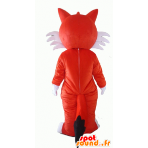 Orange und weiße Fuchs Maskottchen, blauäugigen - MASFR23059 - Maskottchen-Fox
