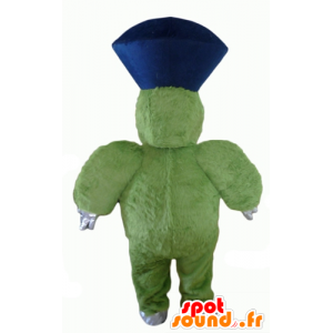 Mascotte de monstre vert, poilu et dodu, très souriant - MASFR23060 - Mascottes de monstres