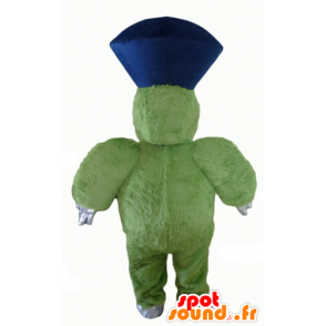 Verde mostro mascotte, peloso e grassoccio, allegro - MASFR23060 - Mascotte di mostri