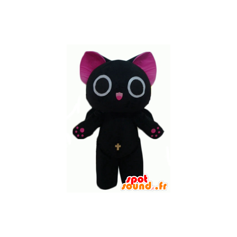 Big cat black and pink, funny and original mascot - MASFR23062 - Cat mascots