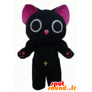 Big cat black and pink, funny and original mascot - MASFR23062 - Cat mascots