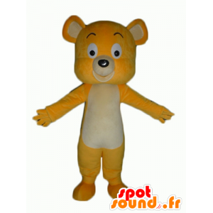 Mascot gele en witte teddybeer, heel lief en schattig - MASFR23063 - Bear Mascot